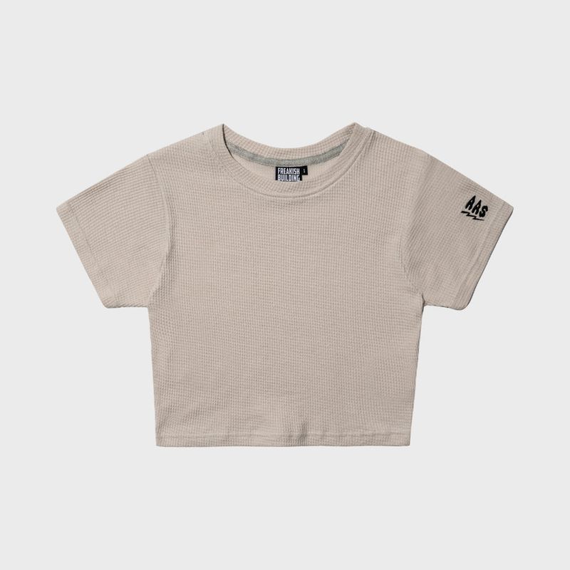 freakishbuilding(フリーキッシュビルディング)の「NAMIB WAFFLE CROP TOP (GREY)(Tops)」