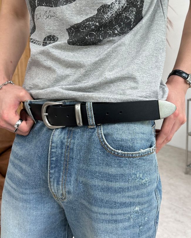 Rot Wide Matte Leather Belt