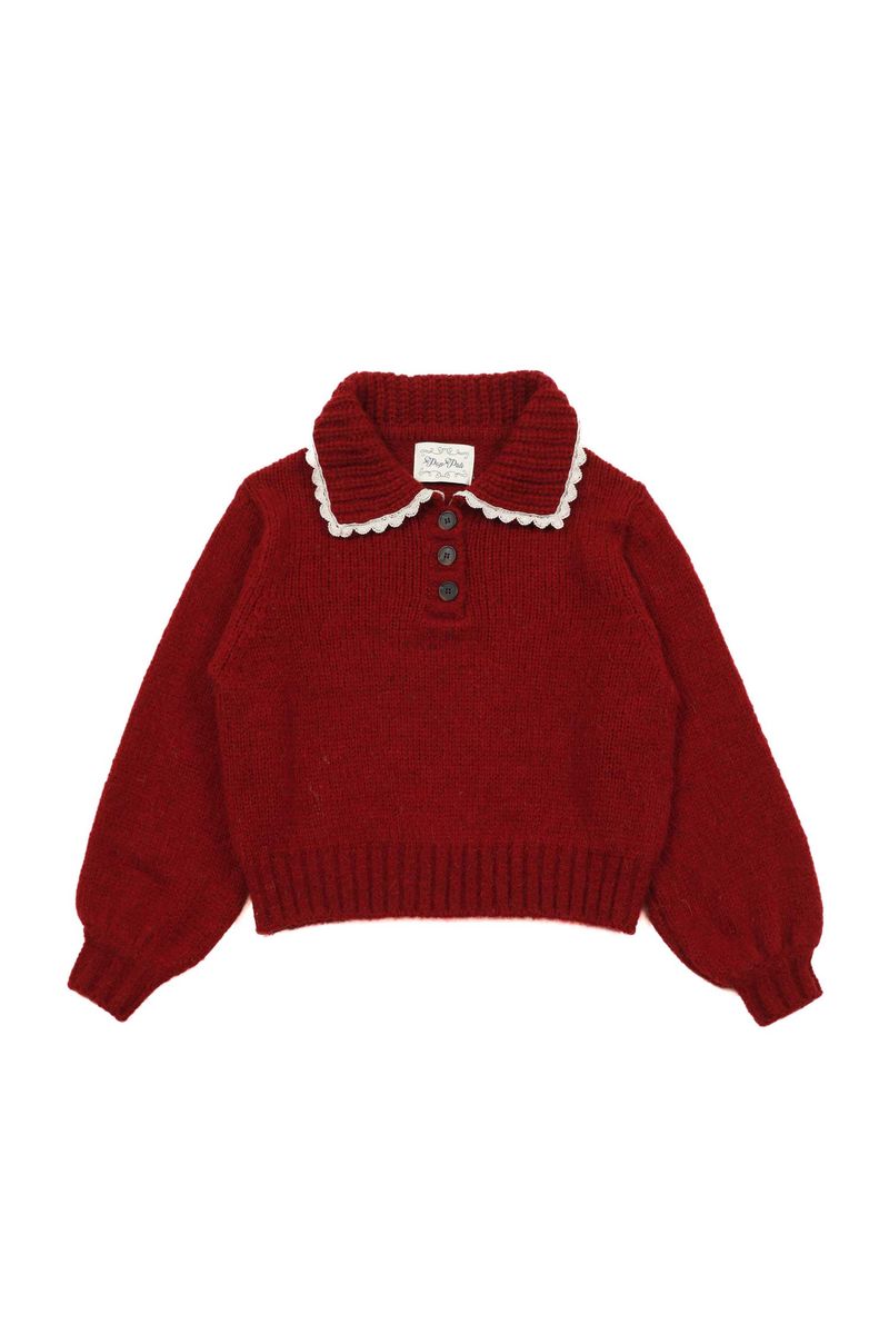 POPPALS（ポップパルズ）の「Anna Wool Collar Knit [Redwine]（Tops）」