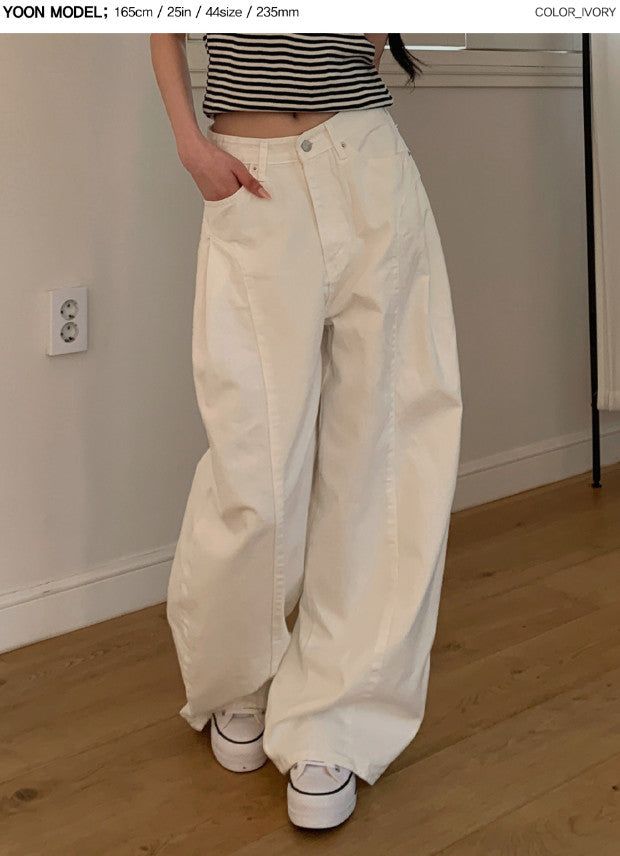 Devil Balloon Pintuck Wide Cotton Pants (3color)