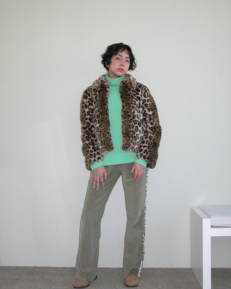 Leopard Corduroy Pants, Khaki