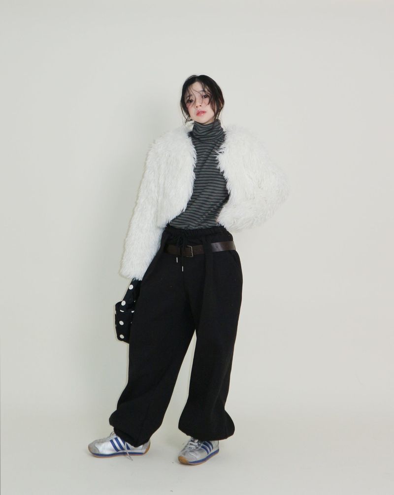 Angel Hairri Fur Bolero Short Jacket (Semi Cropped Jacket)