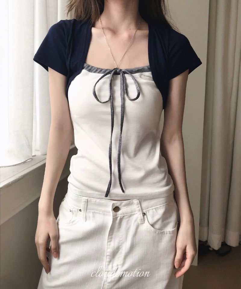 [ blue daily ] kiko deep slim layer top