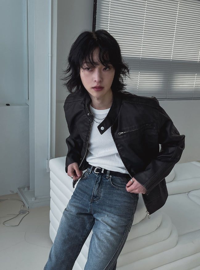 Kien Vintage Trackline Leather Jacket