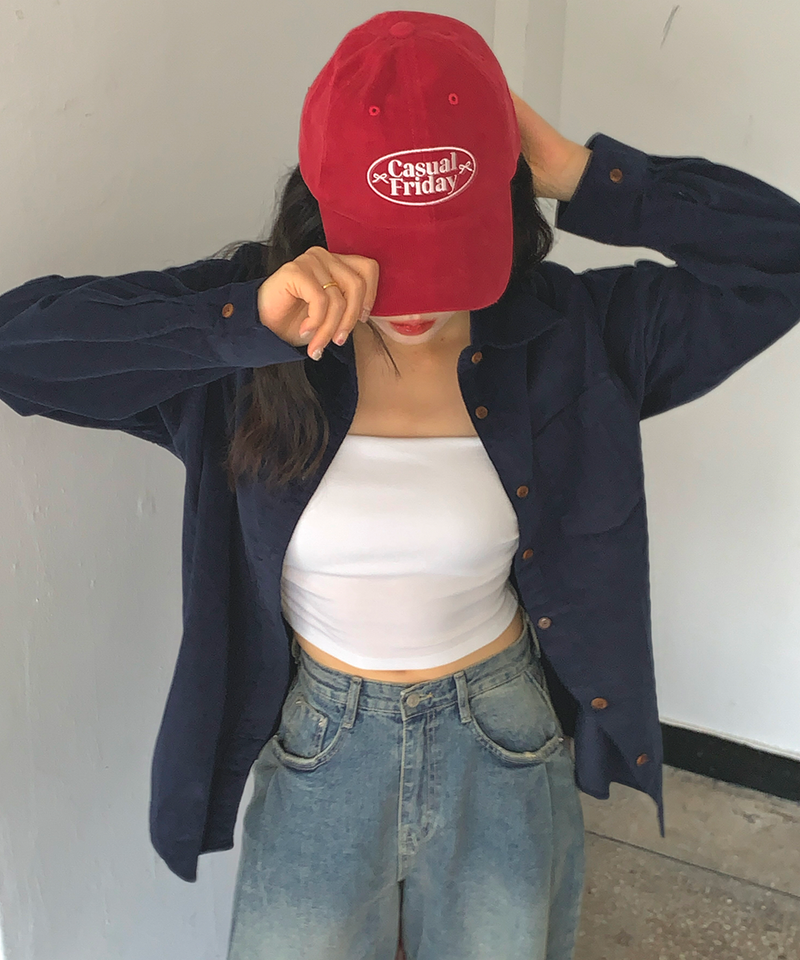 Corduroy Collar Shirt Shirt Blouse Basic Item Cotton