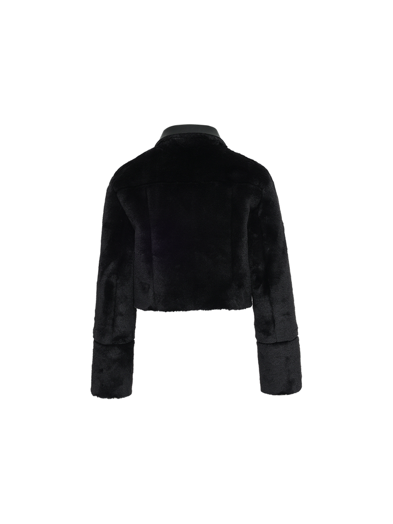 Short reversible leather mustang (Black)