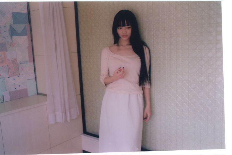 4way Button Long Skirt Ivory