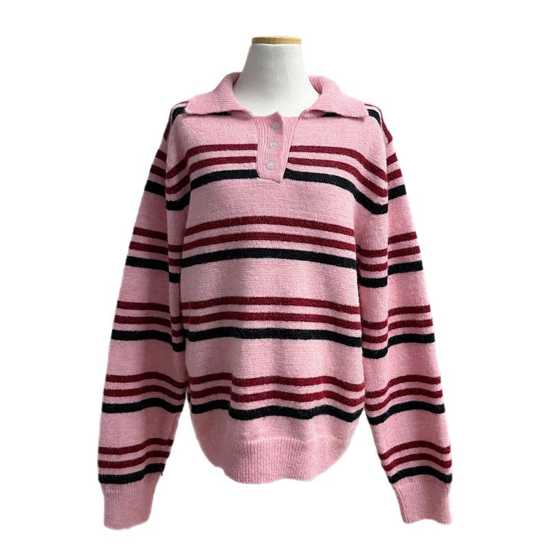 Candy Parade Collar Stripe Knit