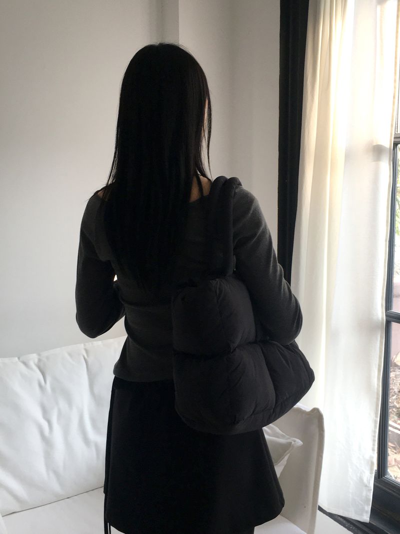 Dukan Waffle Padded Quilted Square Big Shoulder Bag