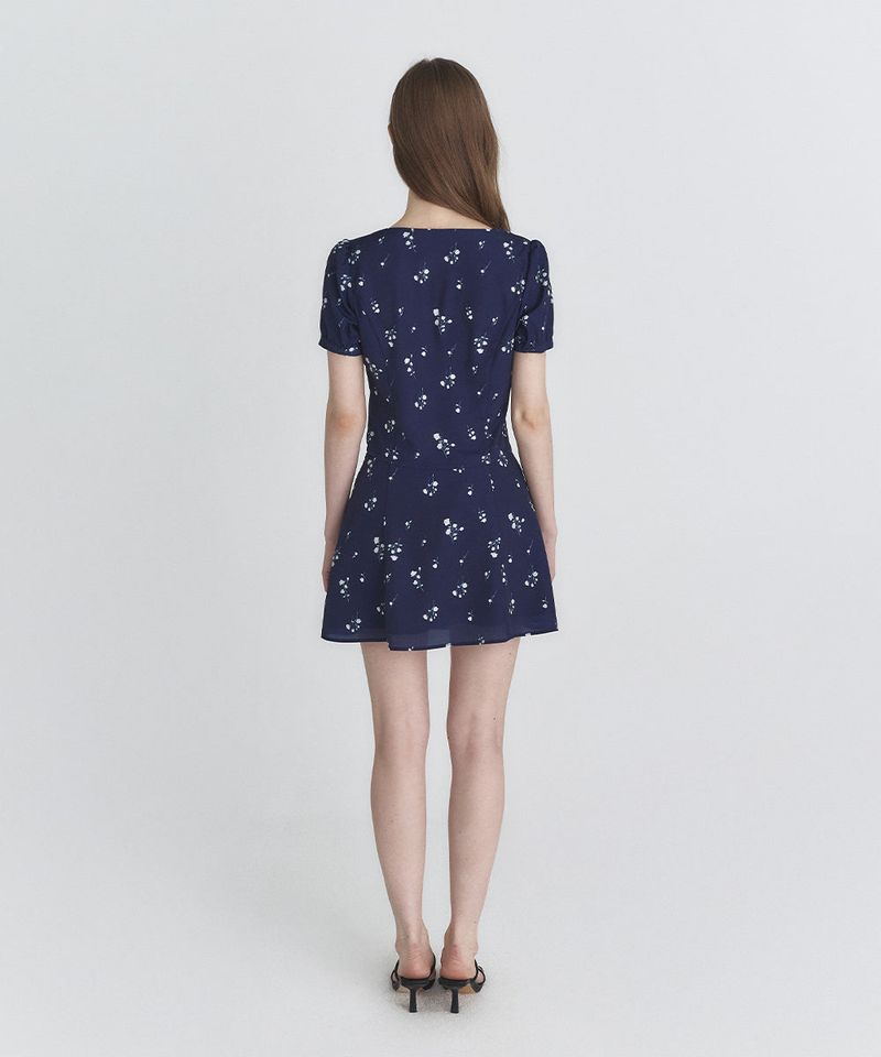 Floral flare skirt (Navy)