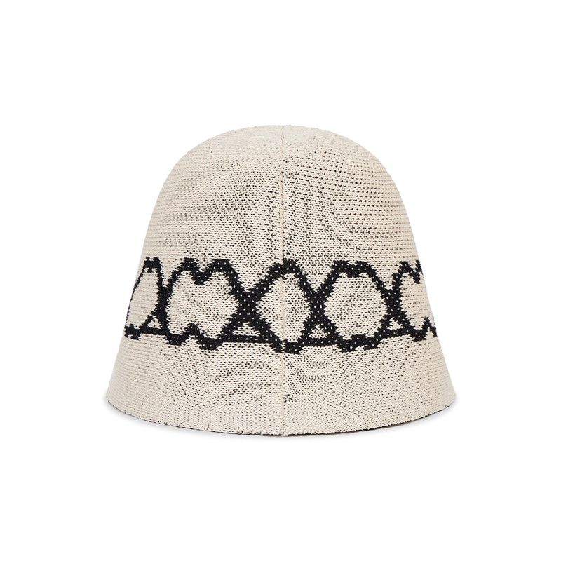 VA Curved Logo Jacquard Bucket Hat / Lightbeige