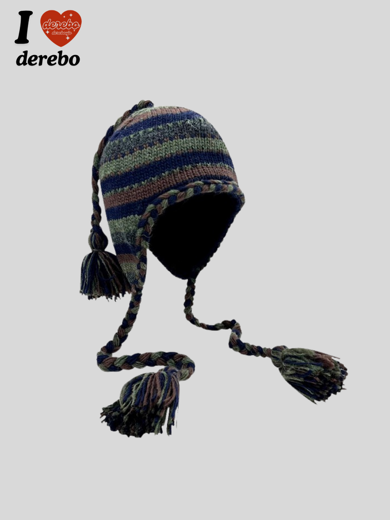 handmade stripe knit hat