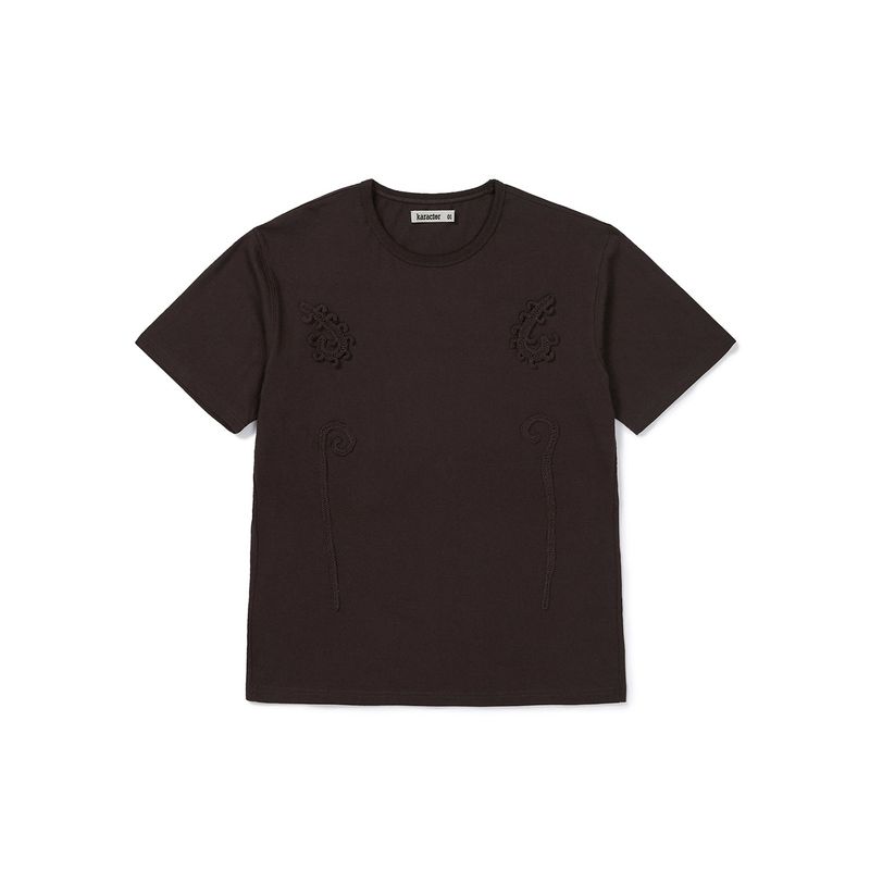 karactor（カラクター）の「Weaving stem T-shirts / Brown（Tops）」