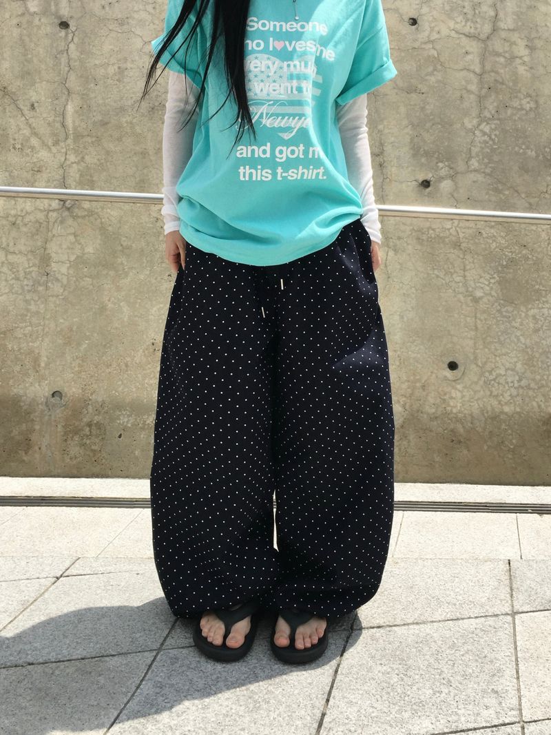 [Ritcore MADE] Mini Dot Wide Denim Pants (2c)
