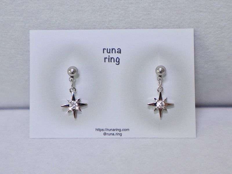 cubic square star earring