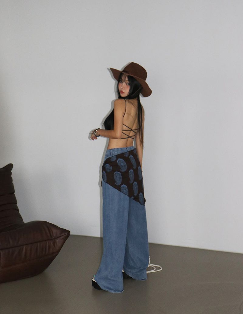 7 color cap built-in backless bra top