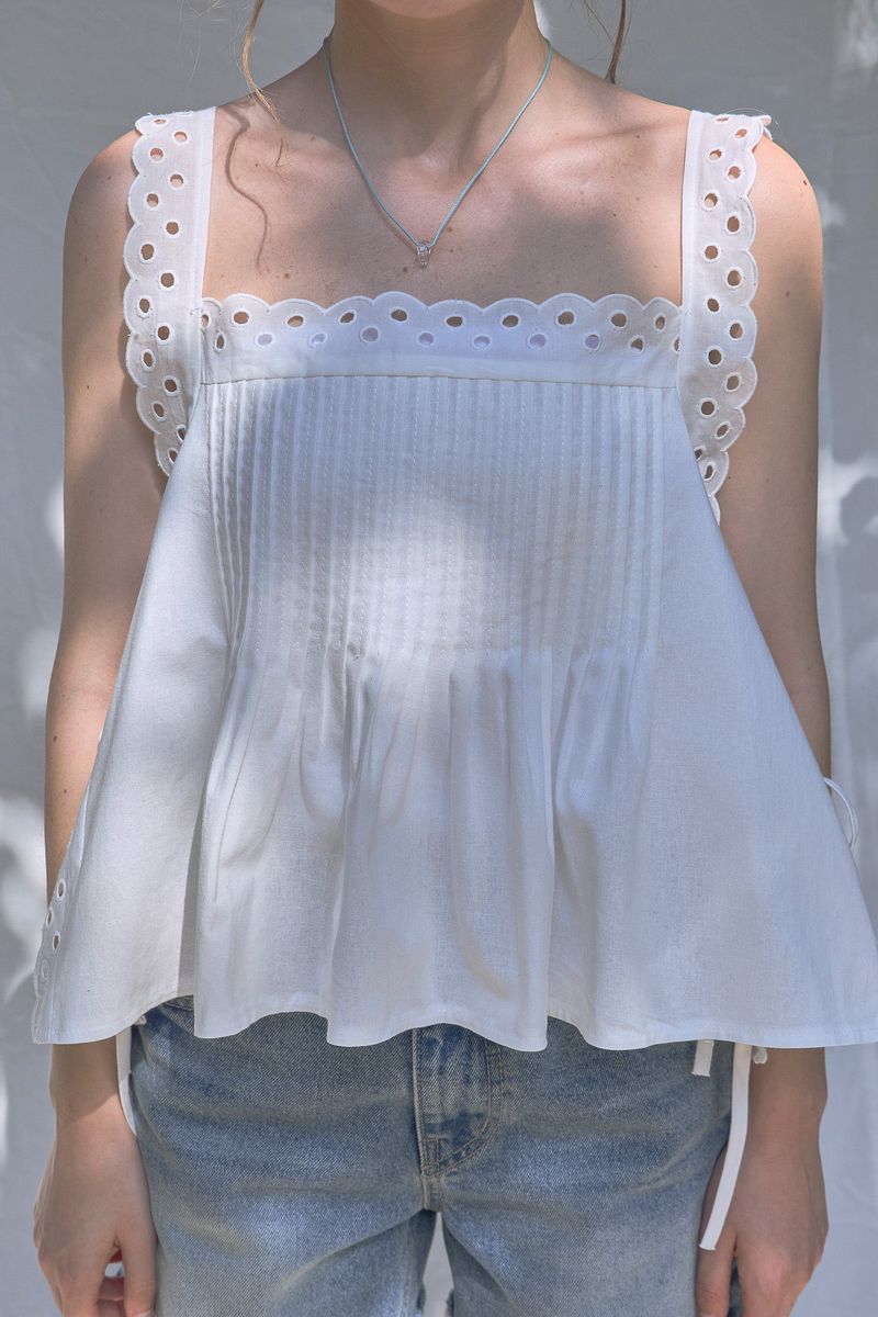 Pintuck Ribbon Bustier [Ivory]