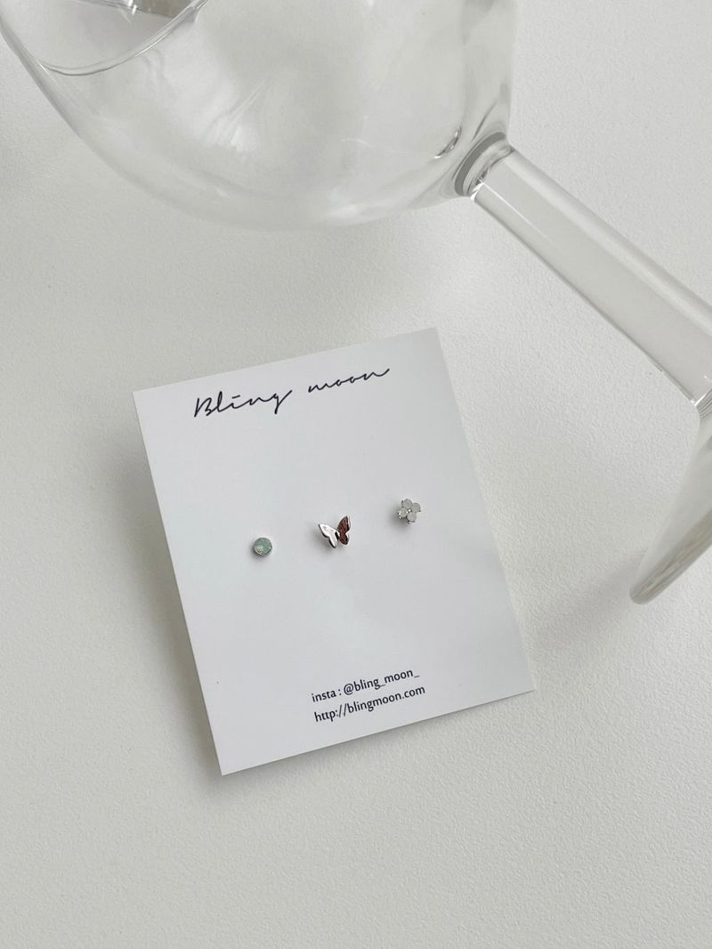 [3 set] Greenity Butterfly Piercing Set