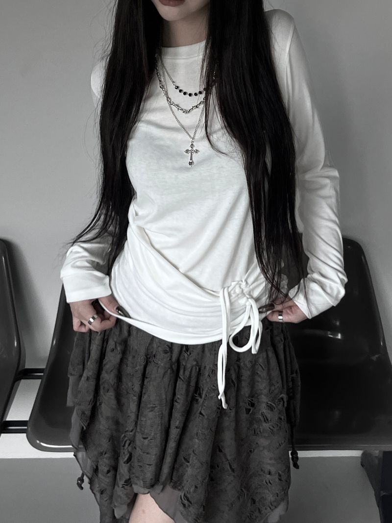slim wrap shirring strap T (2color)