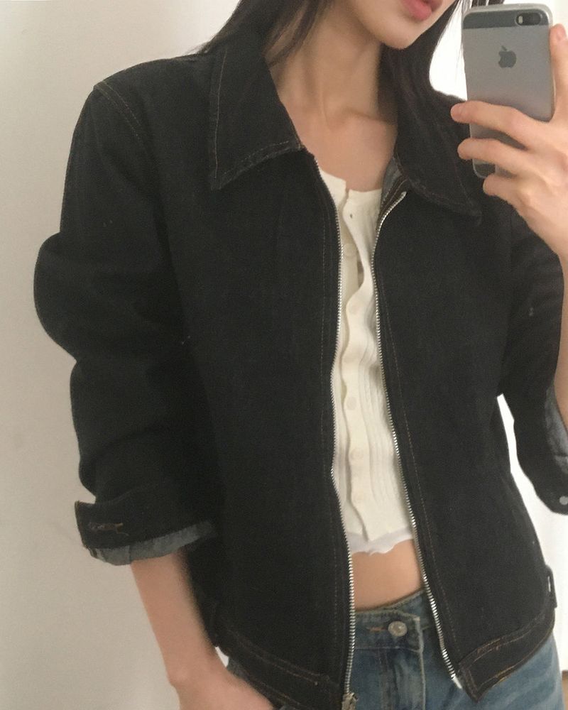 WONDER WONDER(ワンダーワンダー)の「Vocket denim stitch two-way zip-up jacket(Jackets/Outerwear)」