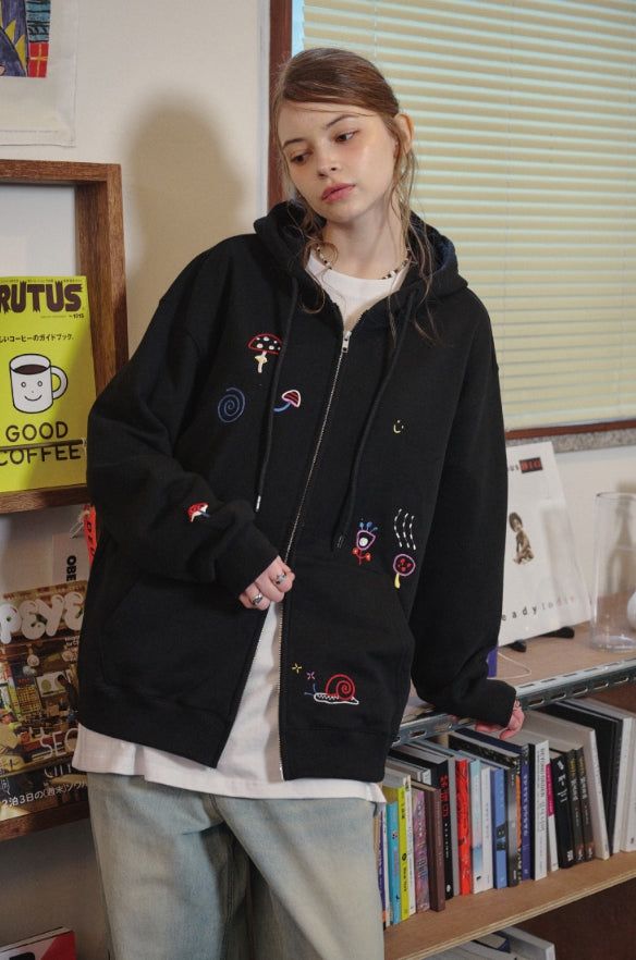 [2-WAY] マッシュルームステッチジップアップ