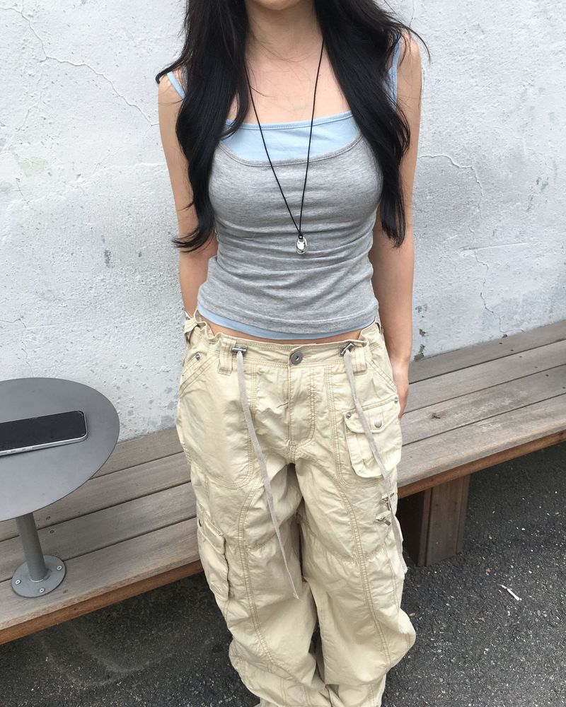 (2way) Vintage cargo string pants