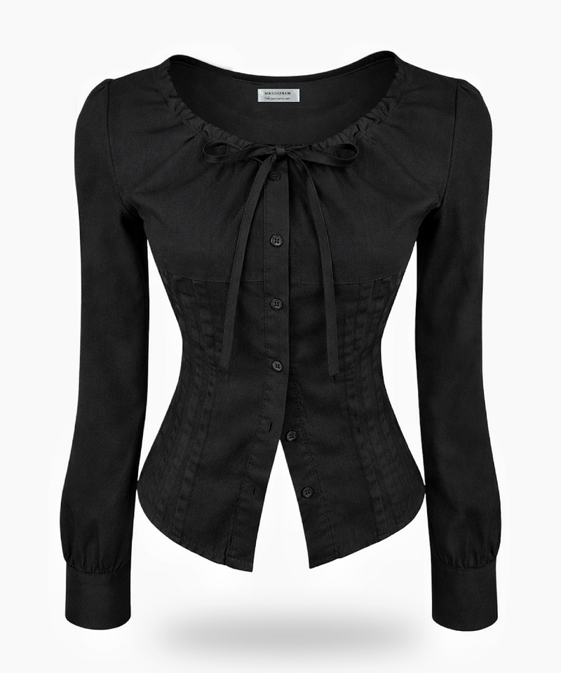 [MADE] Sophia ribbon blouse (2color)