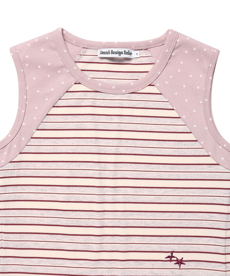 MULTI STRIPED SLEEVELESS PINK(CV2GMFT581A)