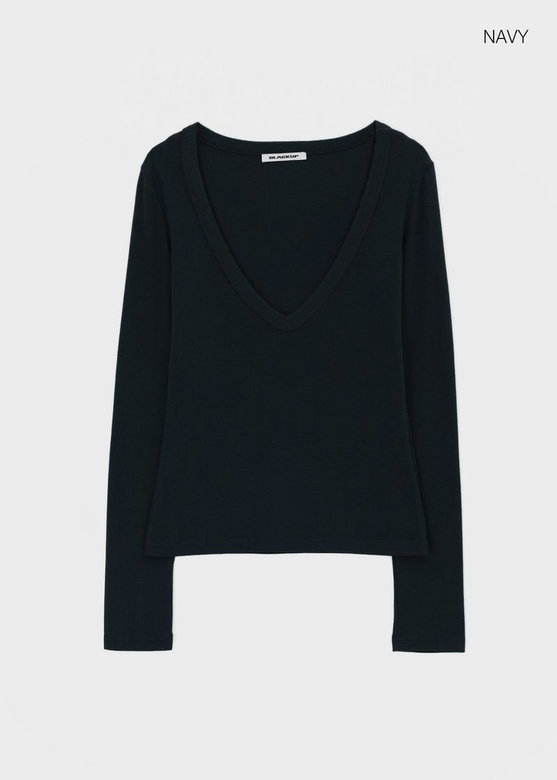 [MADE] Rosa Deep V-Neck Long Sleeve Tee