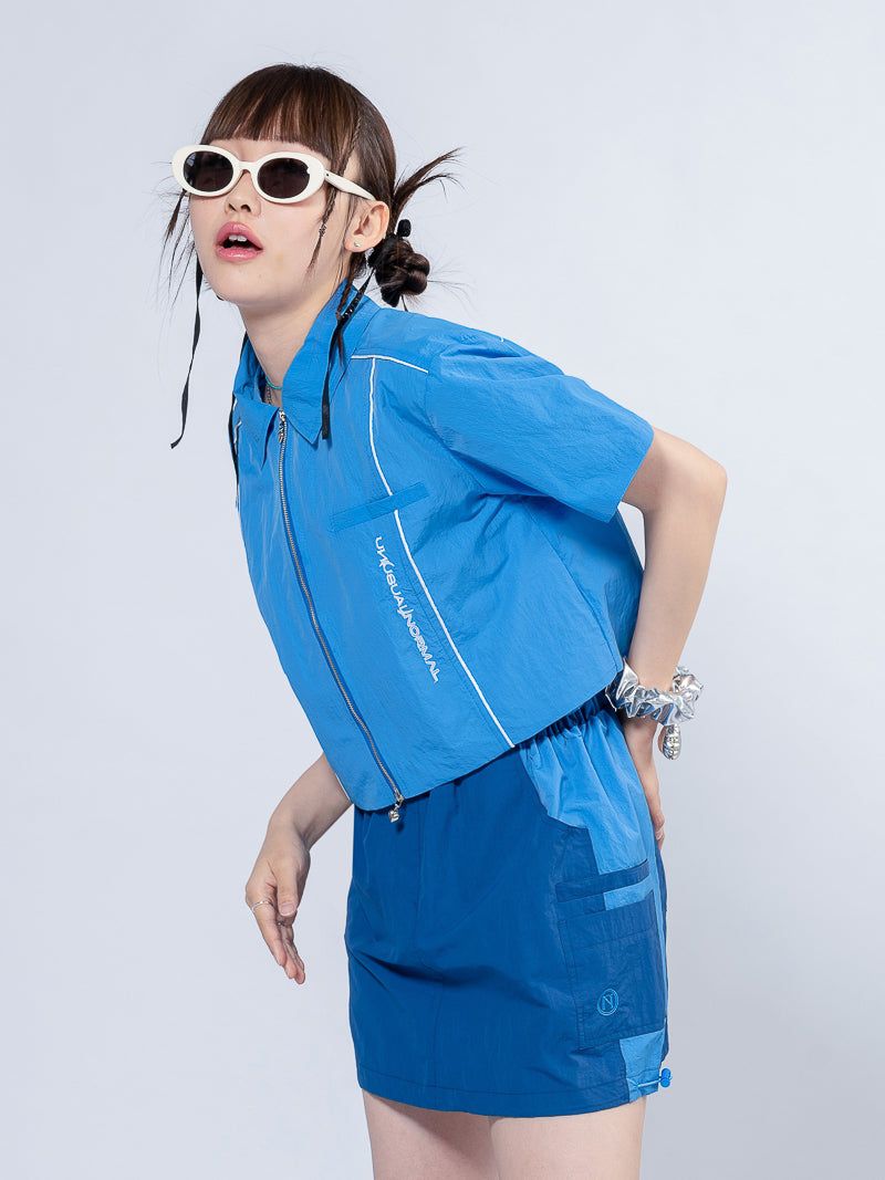 WINDY LOGO ZIP-UP JACKET _ BLUE