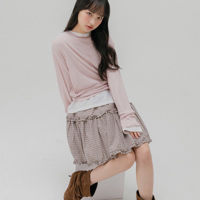 mellotory(メロートリー)の「SEE THROUGH LIP T-SHIRT (LIGHT PINK)(Tops)」