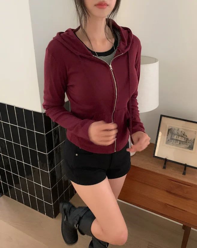 Randy Basic Slim Hood Zip-Up