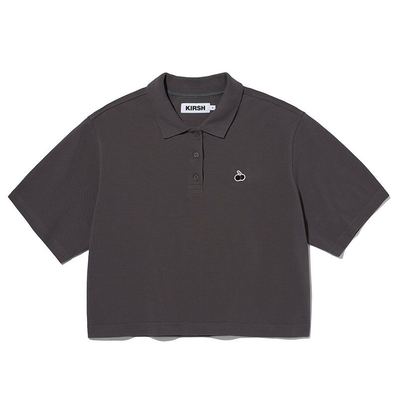 MONO CHERRY CROP PIQUE [CHARCOAL]