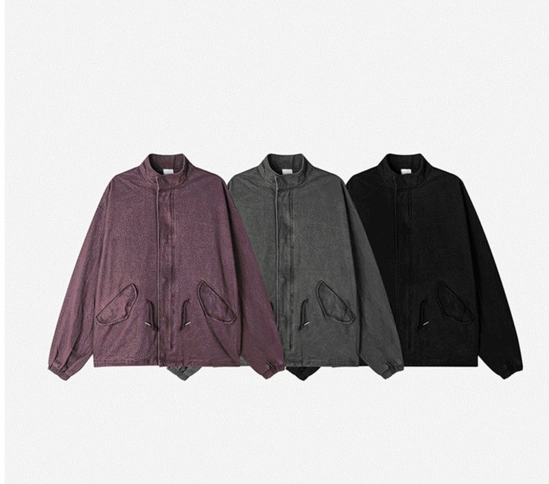 Cord-washed short jacket
