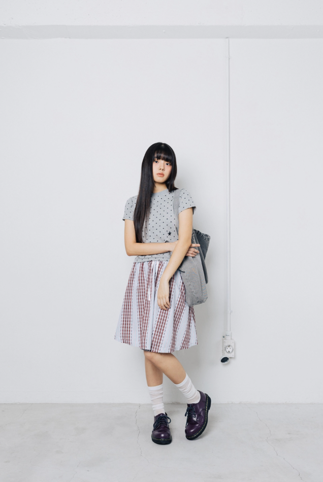 Check Twister Star Skirt - Stripe Red
