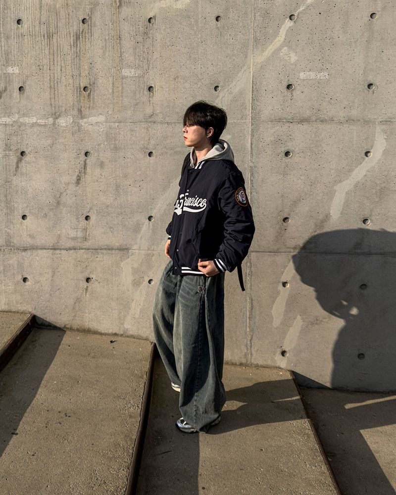 Sanver Lettering Varsity Padding Jumper