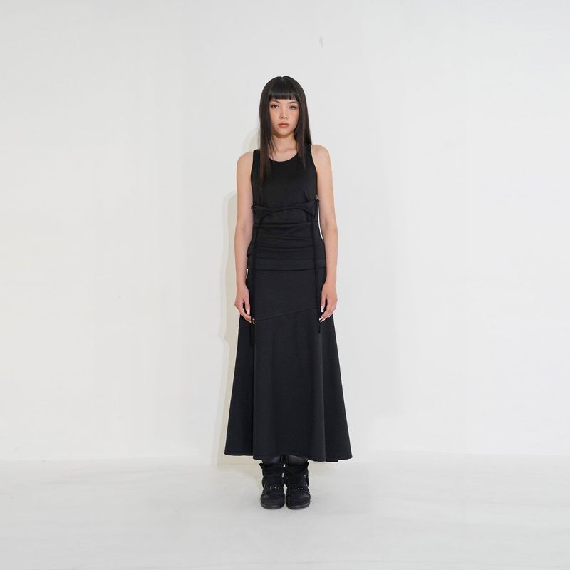 Cubic line long skirt 001