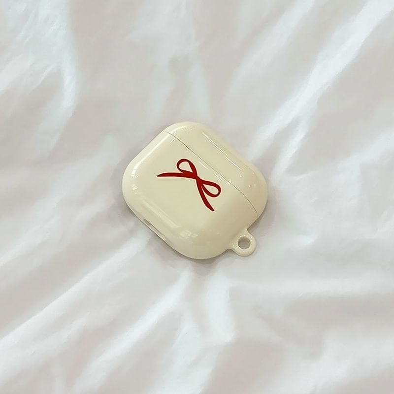 ribbon glossy airpods case(ivory)
