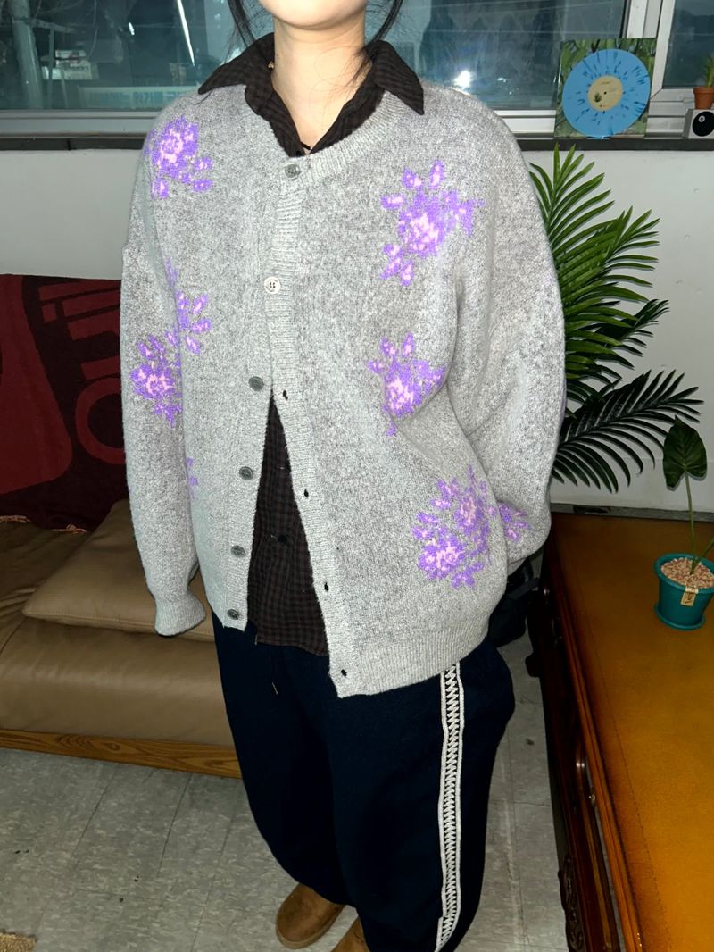 (2color) flower cardigan