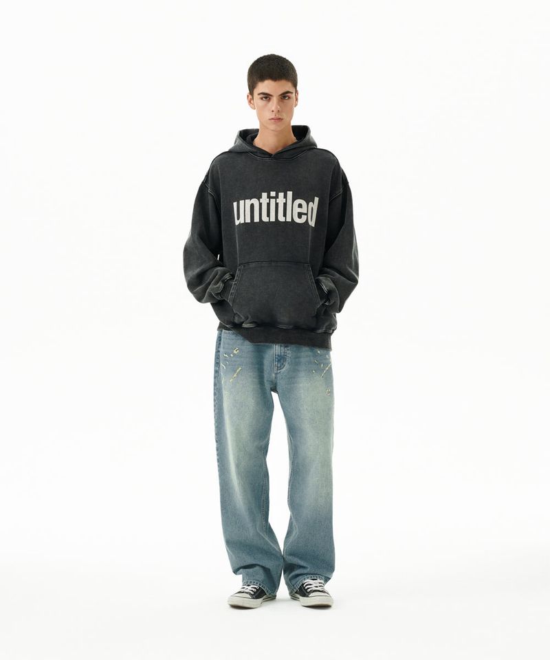 EMB SPLATTER DENIM PANT