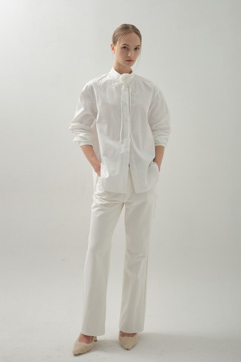 Brooch Convertible Shirt_White