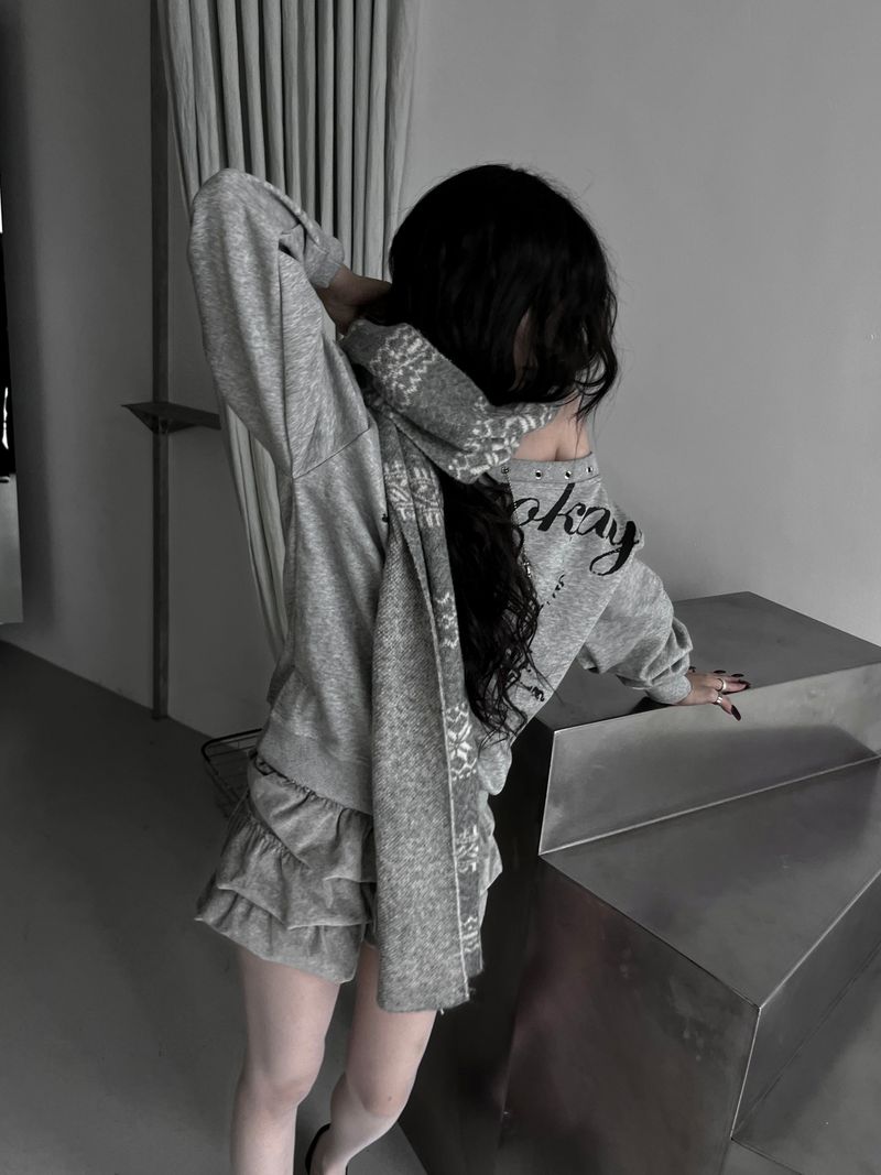 winter jacquard contrast muffler (4color)