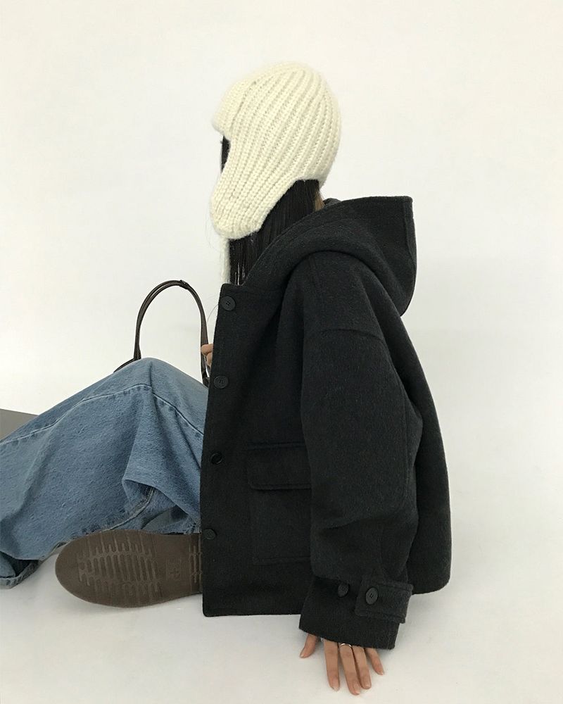 [ORIGINAL] CHILD HOOD WOOL SHORT COAT