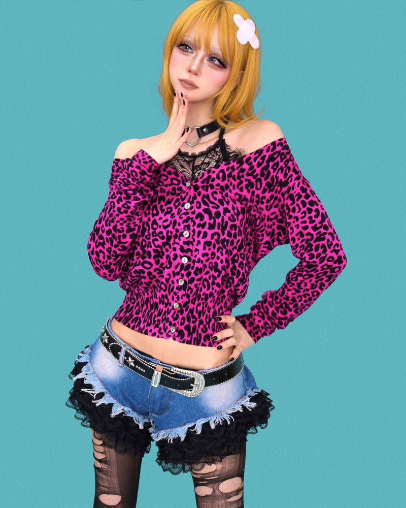 devil lace denim shorts