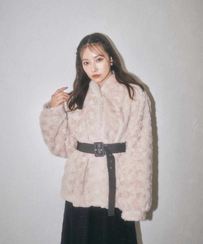ANDGEEBEE（アンジービー）の「スタンドネックエコファーコート（Jackets/Outerwear）」
