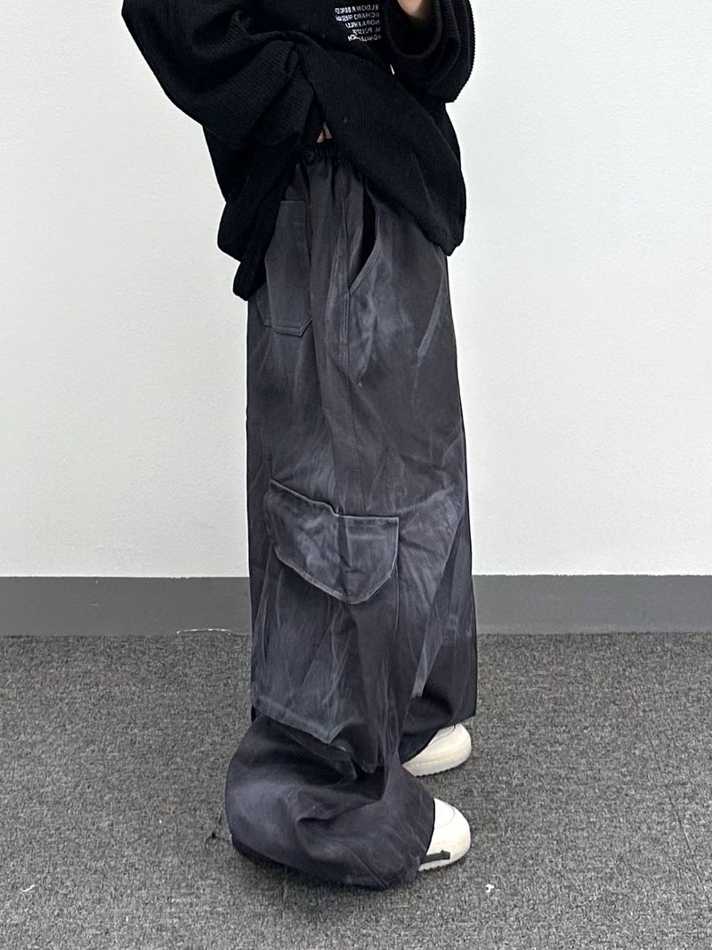 オイルブラックカーゴバルーンパンツ