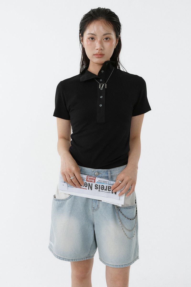 SOFT TENCEL HIGH-NECK TOP_BLACK