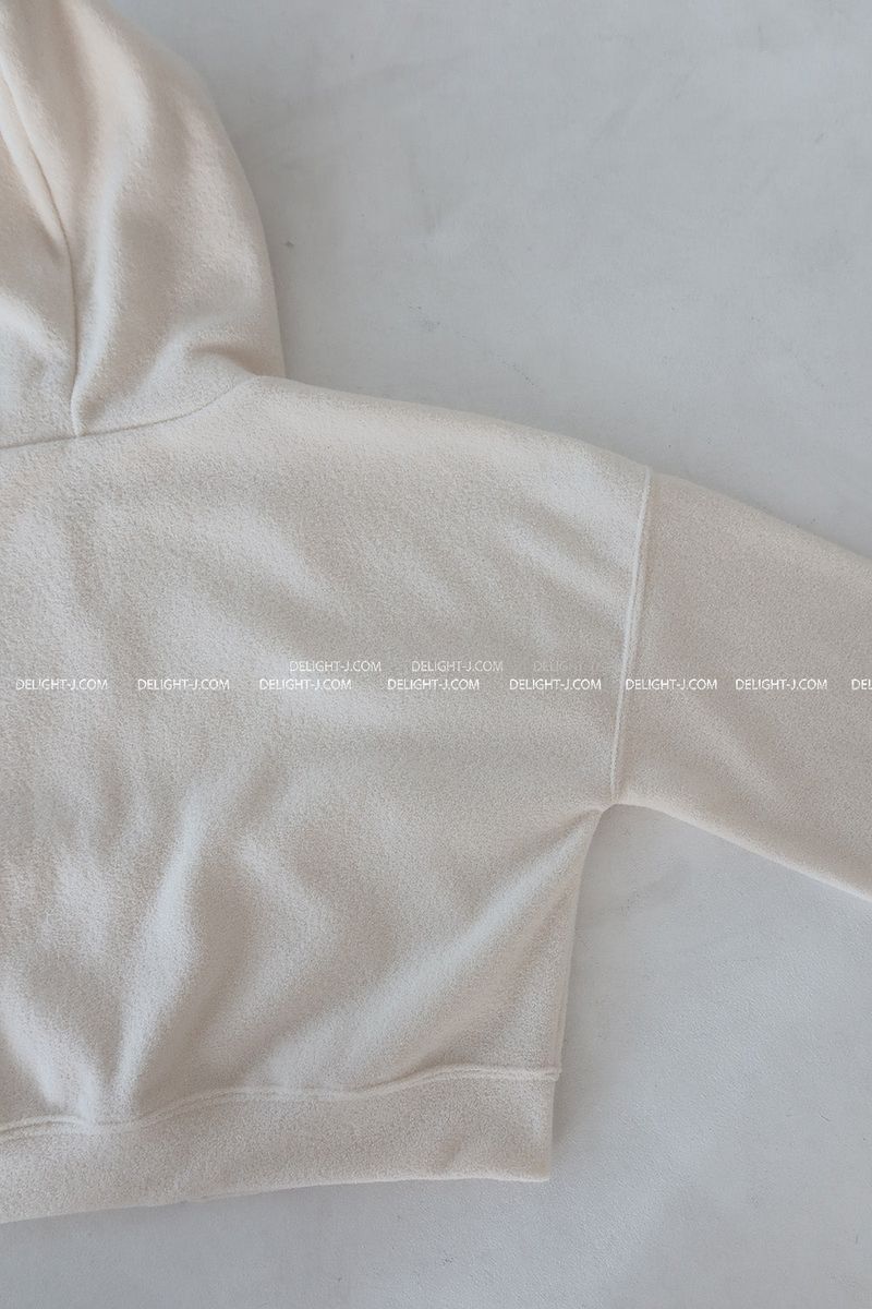 Fluffy fleece hooded zip-up jacket