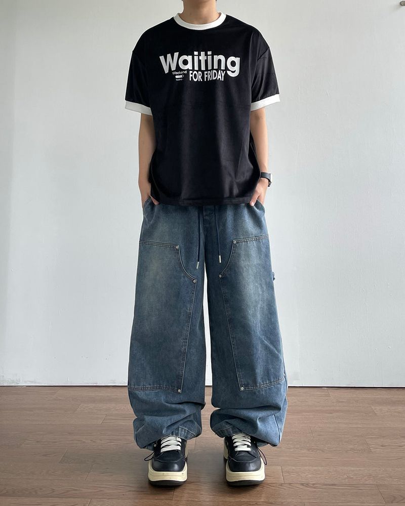 Leaf Double Knee Denim Pants