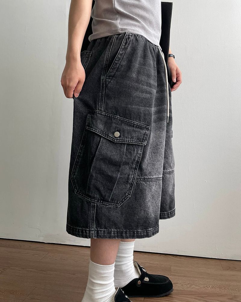 Stone Bermuda Denim Pants